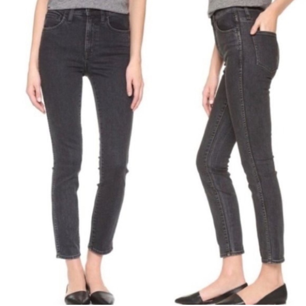 Madewell 10” High Riser Skinny Skinny Charcoal Gray Denim Jeans, Sz 25